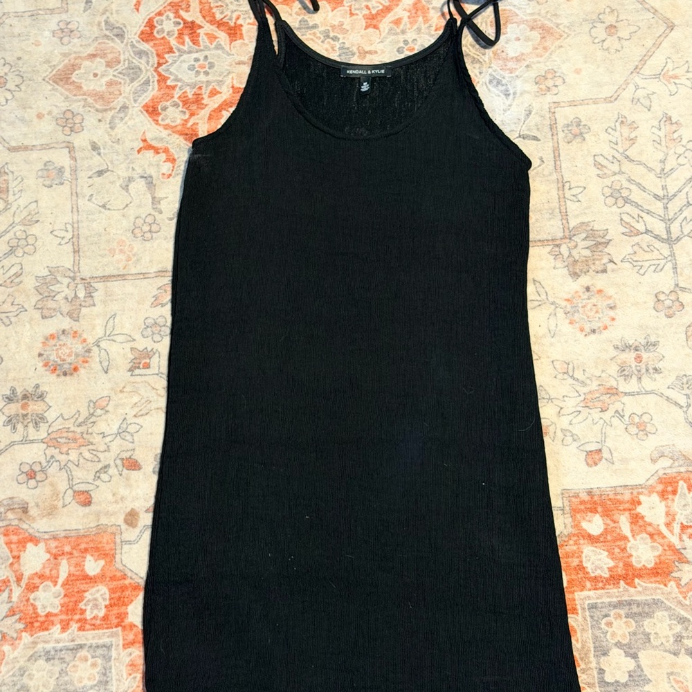 Kendall & Kylie Black Ribbed Dress
